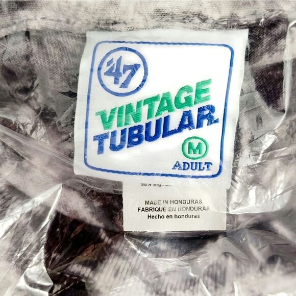 47 Atlanta Falcons Flint Black Quartz Vtg Tubular Gray Tie Dye Crop Tee Size M - Picture 3 of 4